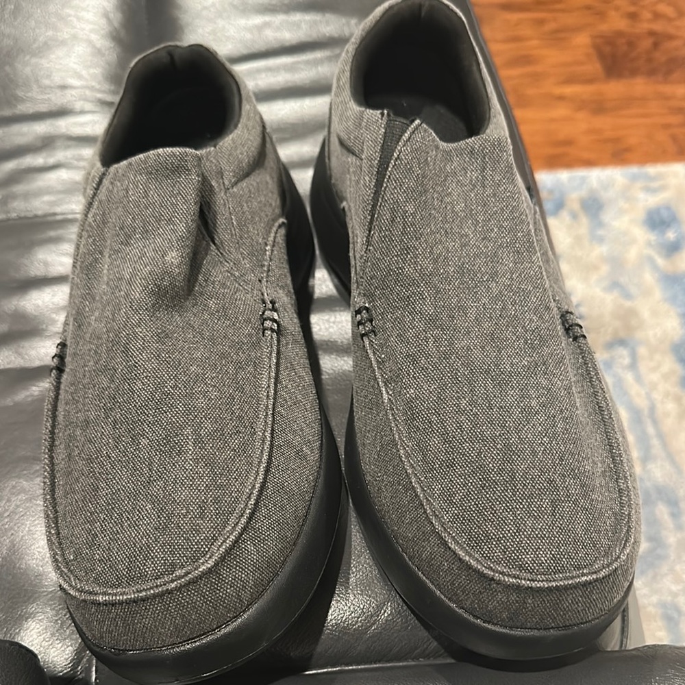 Ortho Comfort Elegant Charcoal Denim Slip-On Loafers for Men